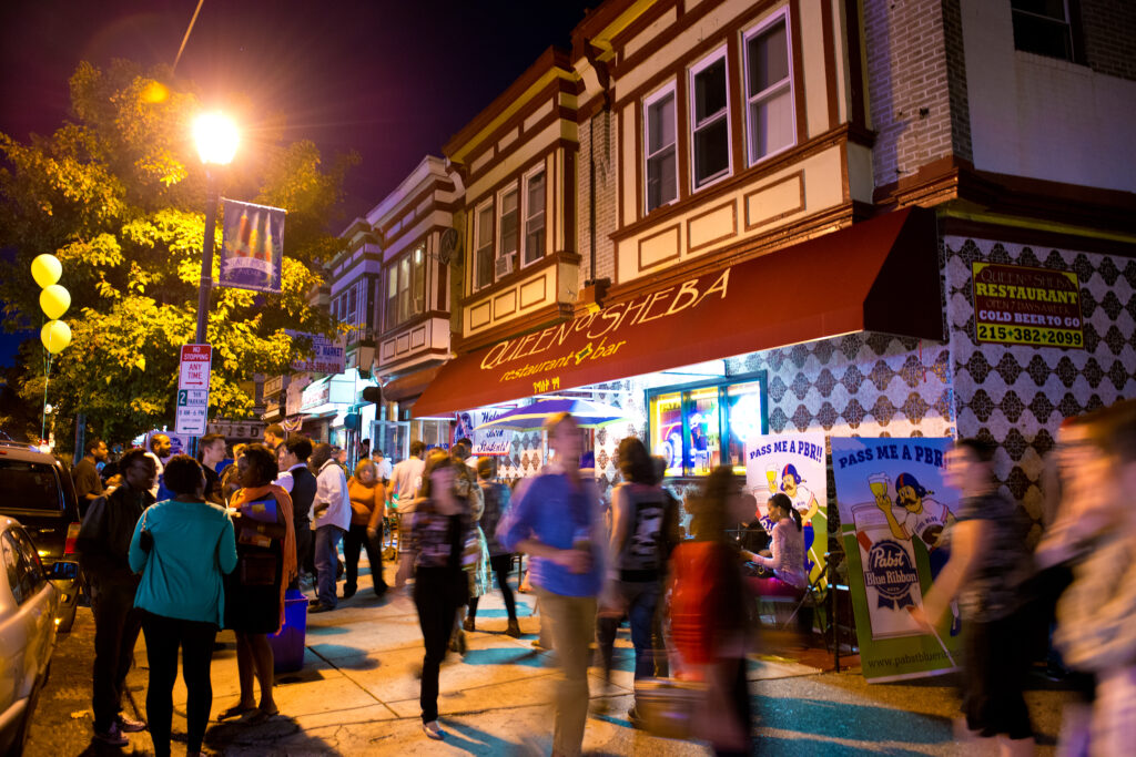 Every summer, Philadelphia’s University City District hosts the Baltimore Avenue Dollar Stroll, a series of outdoor street festivals during which participating vendors set up shop on the sidewalk and offer $1 specials. Residents and visitors walk along Baltimore Avenue and enjoy food, live music and other performances.